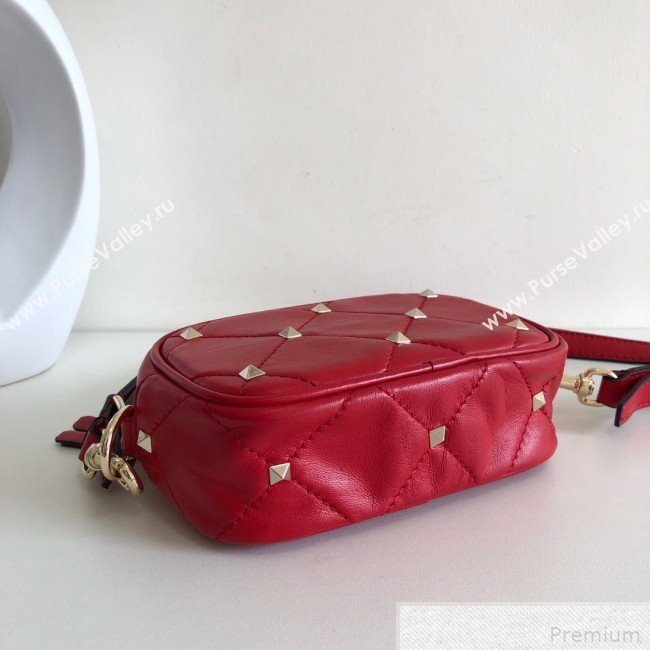 Valentino Small Quilted Boomstud Crossbody Camera Bag Red 2019 (JJ3-9042709)