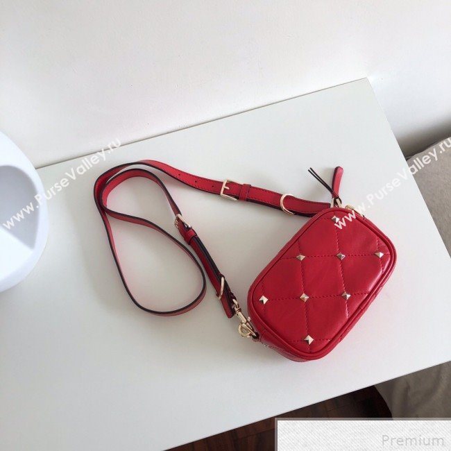 Valentino Small Quilted Boomstud Crossbody Camera Bag Red 2019 (JJ3-9042709)