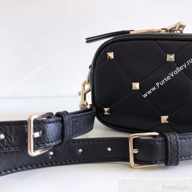 Valentino Small Quilted Boomstud Crossbody Camera Bag Black 2019 (JJ3-9042707)