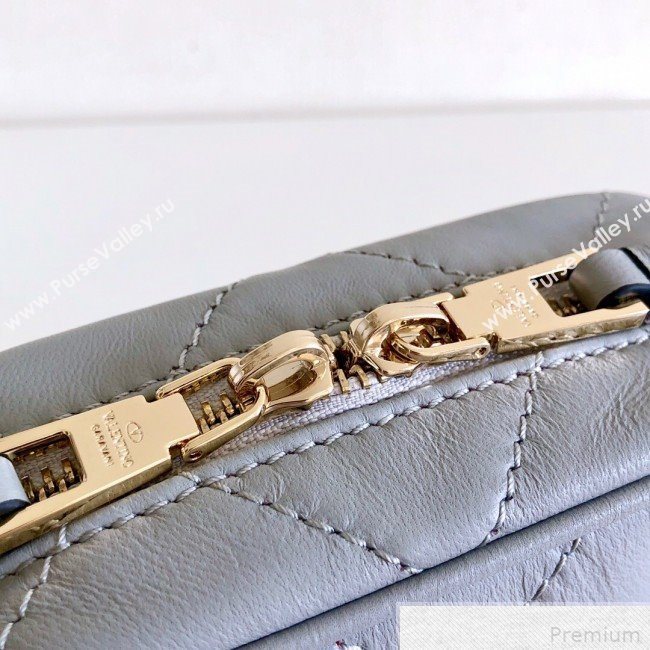 Valentino Small Quilted Boomstud Crossbody Camera Bag Light Blue 2019 (JJ3-9042710)