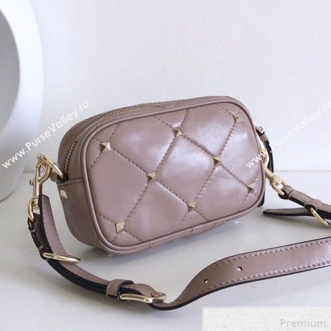Valentino Small Quilted Boomstud Crossbody Camera Bag Dusty Pink 2019 (JJ3-9042711)