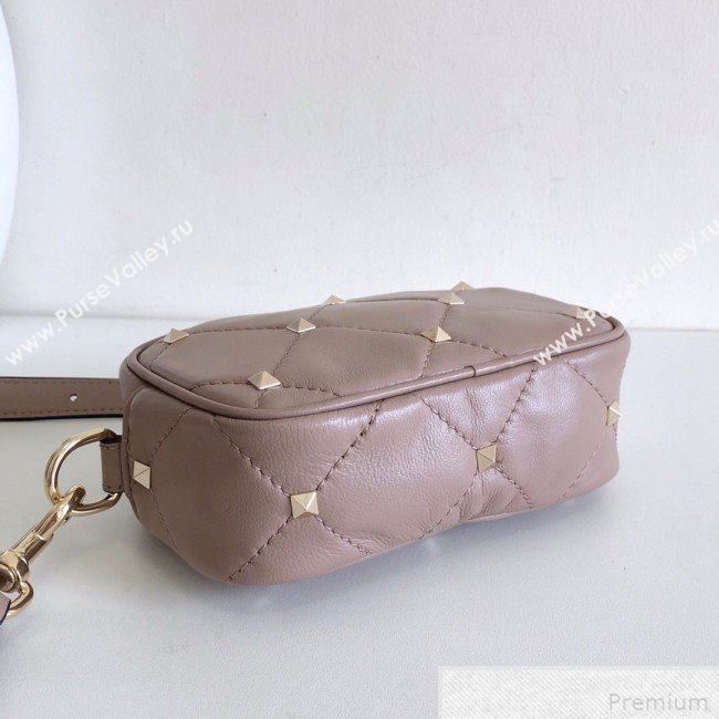 Valentino Small Quilted Boomstud Crossbody Camera Bag Dusty Pink 2019 (JJ3-9042711)