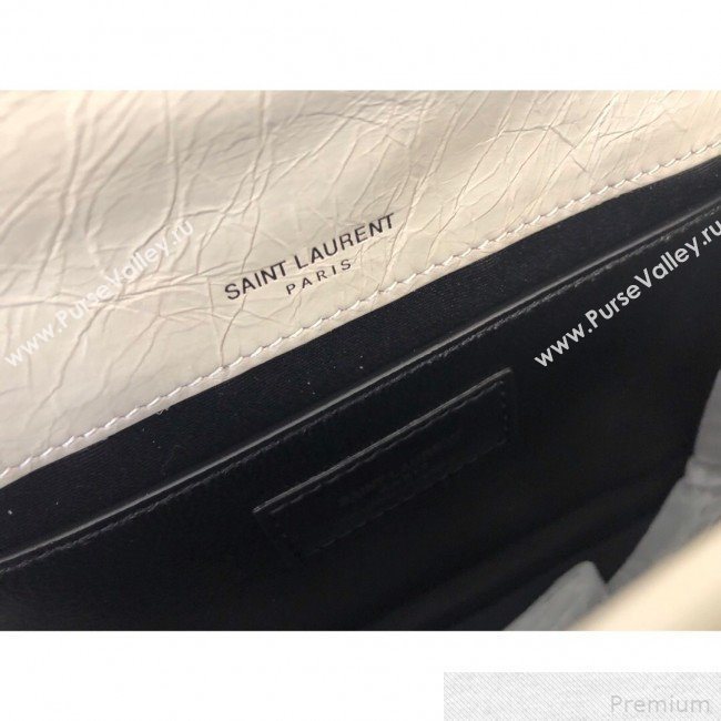 Saint Laurent Baby Niki Chain Bag in Vintage Leather 533037 White 2019 (KTS-9042712)