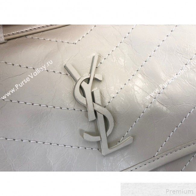 Saint Laurent Medium Niki Chain Bag in Vintage Leather 498894 White 2019 (KTS-9042713)