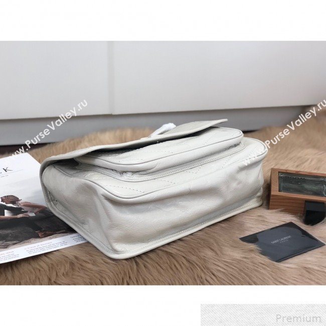 Saint Laurent Medium Niki Chain Bag in Vintage Leather 498894 White 2019 (KTS-9042713)