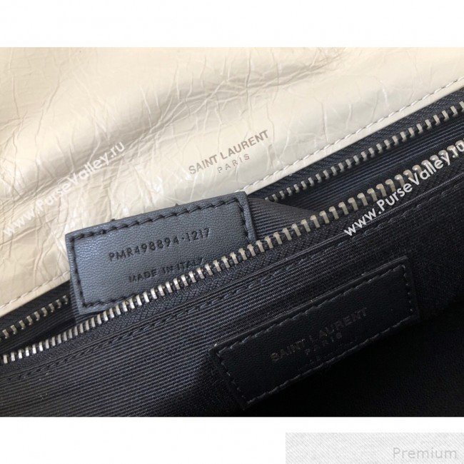 Saint Laurent Medium Niki Chain Bag in Vintage Leather 498894 White 2019 (KTS-9042713)