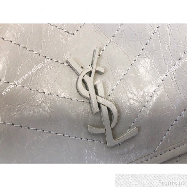 Saint Laurent Large Niki Chain Bag in Vintage Leather 498830 White 2019 (KTS-9042714)