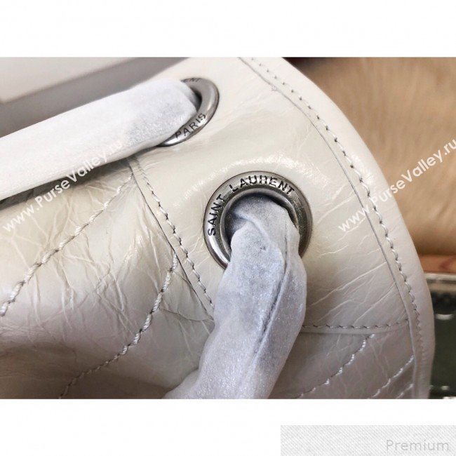 Saint Laurent Large Niki Chain Bag in Vintage Leather 498830 White 2019 (KTS-9042714)