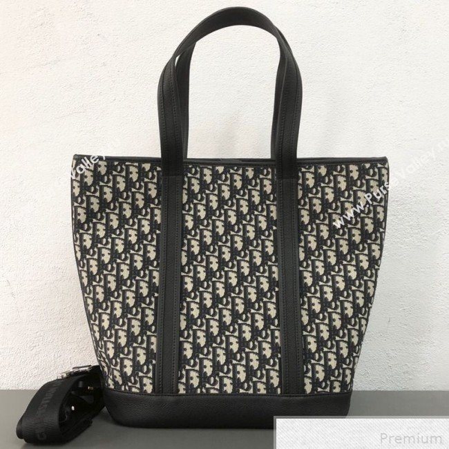 Dior Tote in Oblique Canvas and Black Grained Calfskin 2019 (WEIP-9042728)