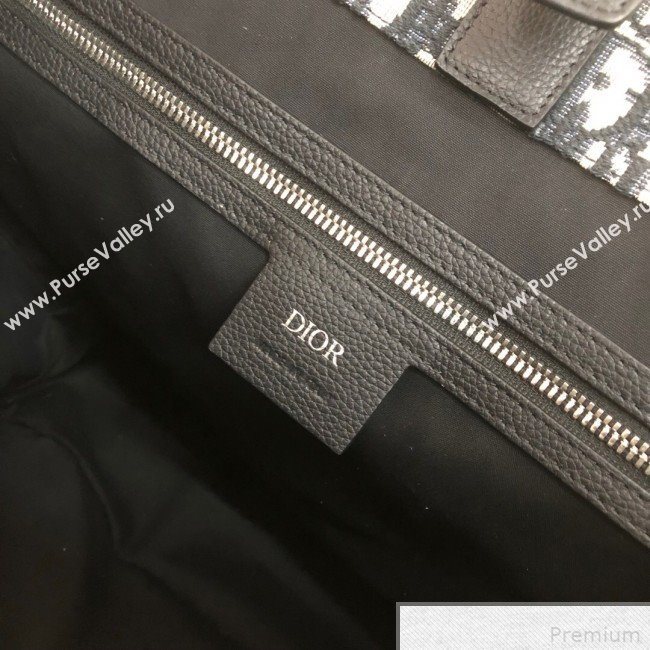 Dior Tote in Oblique Canvas and Black Grained Calfskin 2019 (WEIP-9042728)