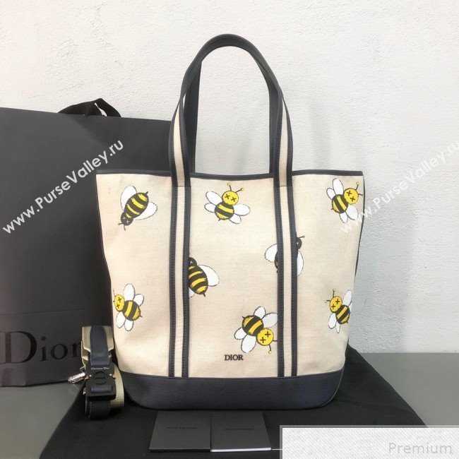Dior x Kaws Bees Cotton Tote Beige 2019 (WEIP-9042729)