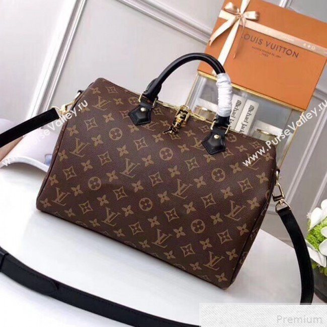 Louis Vuitton Speedy Bandouliere 30 Top Handle Bag Monogram Canvas/Black M41112 (KIKI-9041935)