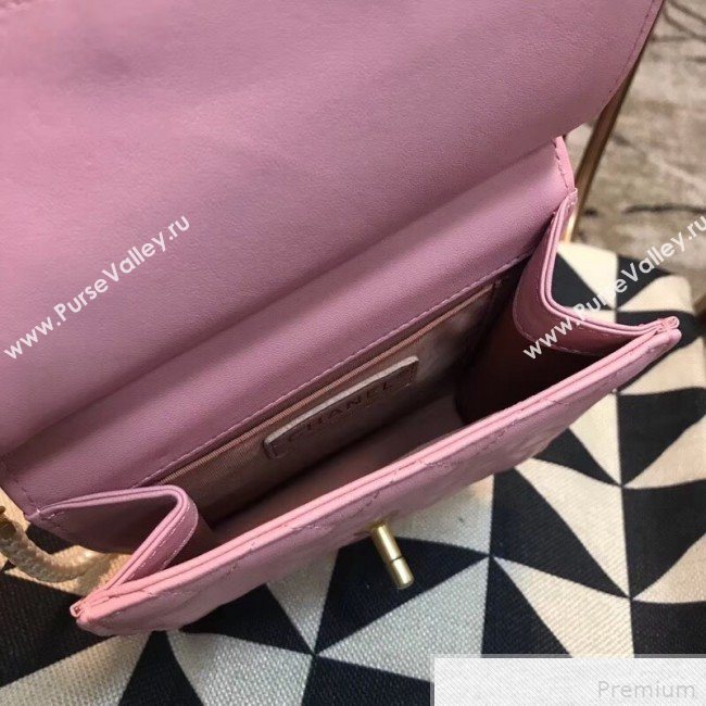 Chanel Pearl Flap Bag AS0580 Pink 2019 (JDH-9041812)