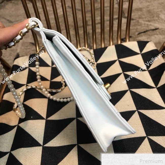 Chanel Lambskin Pearl Flap Clutch with Chain AP0367 White 2019 (JDH-9041816)