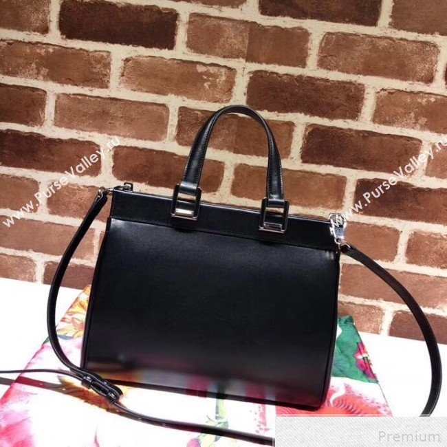 Gucci Zumi Grainy Leather Small Top Handle Bag ‎569712 Black 2019 (DLH-9041836)