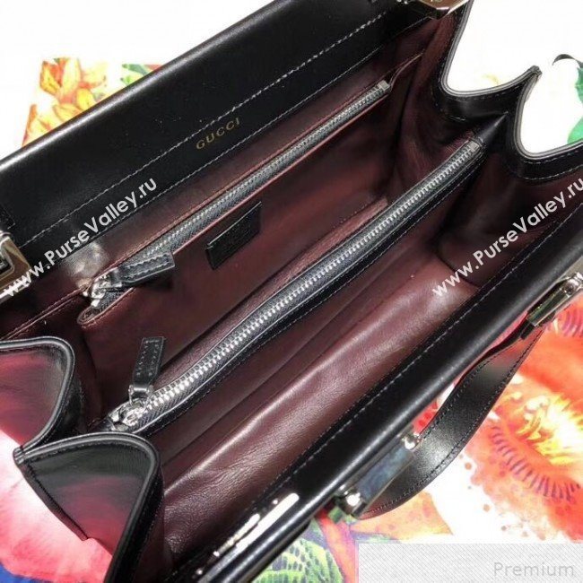 Gucci Zumi Grainy Leather Small Top Handle Bag ‎569712 Black 2019 (DLH-9041836)