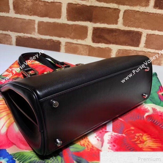 Gucci Zumi Grainy Leather Small Top Handle Bag ‎569712 Black 2019 (DLH-9041836)