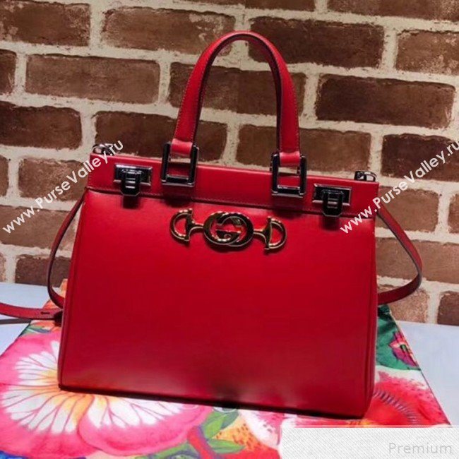 Gucci Zumi Grainy Leather Small Top Handle Bag ‎569712 Red 2019 (DLH-9041837)