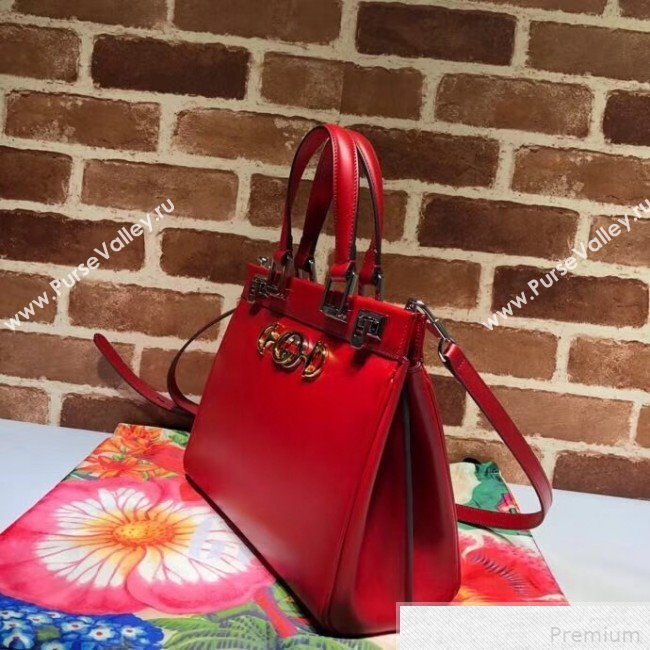 Gucci Zumi Grainy Leather Small Top Handle Bag ‎569712 Red 2019 (DLH-9041837)