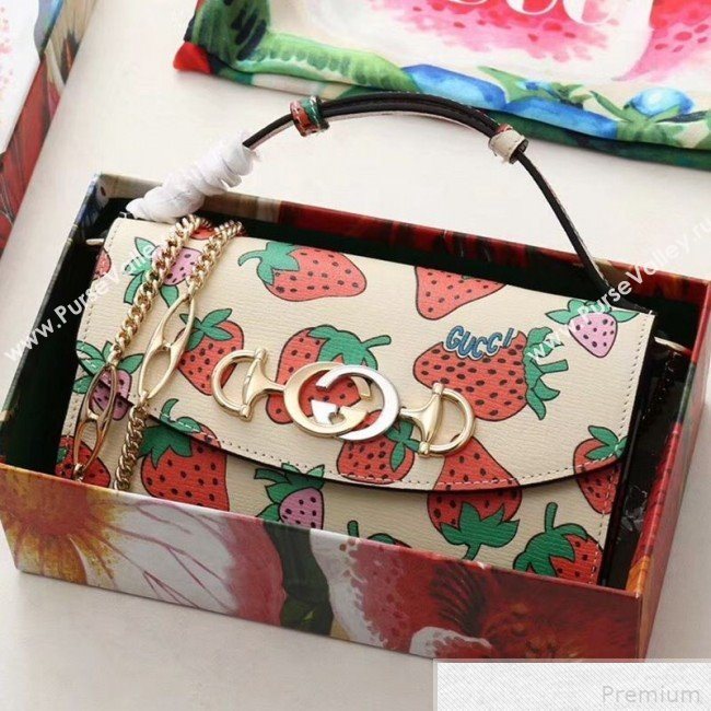 Gucci Zumi Strawberry Print Mini Bag 564718 2019 (JM-9041847)