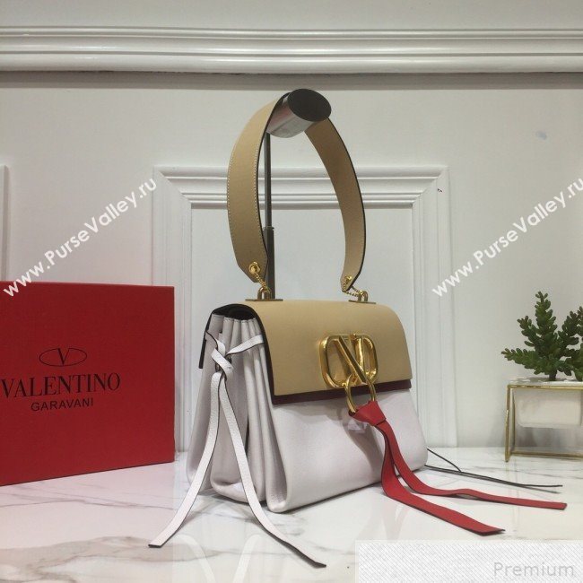 Valentino Small VRING Smooth Calfskin Shoulder Bag White 2019 (XYD-9041850)
