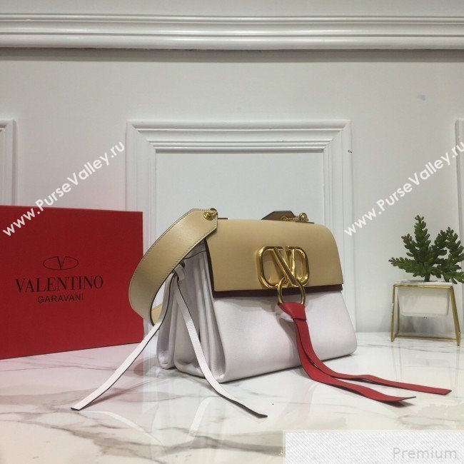 Valentino Small VRING Smooth Calfskin Shoulder Bag White 2019 (XYD-9041850)