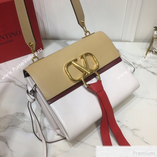 Valentino Small VRING Smooth Calfskin Shoulder Bag White 2019 (XYD-9041850)