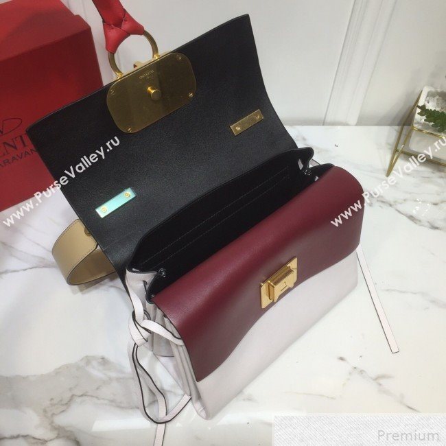 Valentino Small VRING Smooth Calfskin Shoulder Bag White 2019 (XYD-9041850)