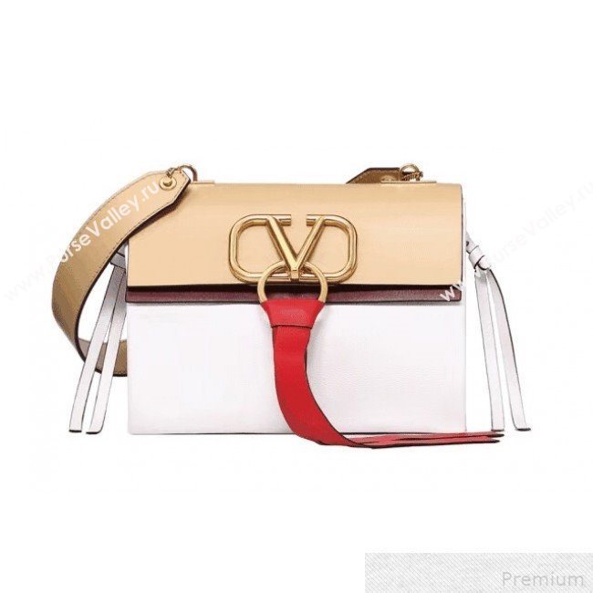 Valentino Medium VRING Smooth Calfskin Shoulder Bag White 2019 (XYD-9041851)