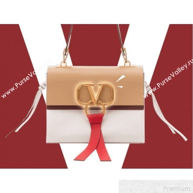 Valentino Medium VRING Smooth Calfskin Shoulder Bag White 2019 (XYD-9041851)