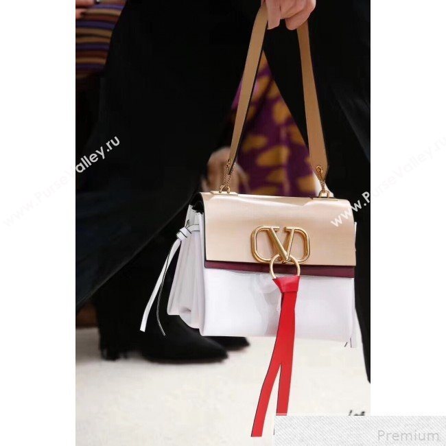 Valentino Medium VRING Smooth Calfskin Shoulder Bag White 2019 (XYD-9041851)