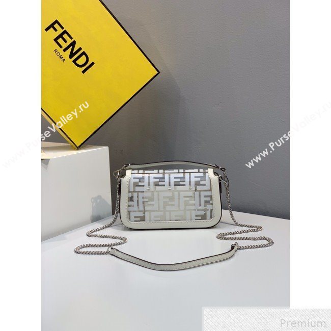 Fendi Mini Baguette Top Handle Bag White/Transparent 2019 (AFEI-9041853)