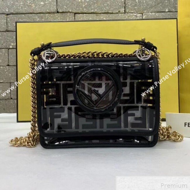 Fendi Kan I F Small Flap Bag Black/Transparent 2019 (AFEI-9041854)