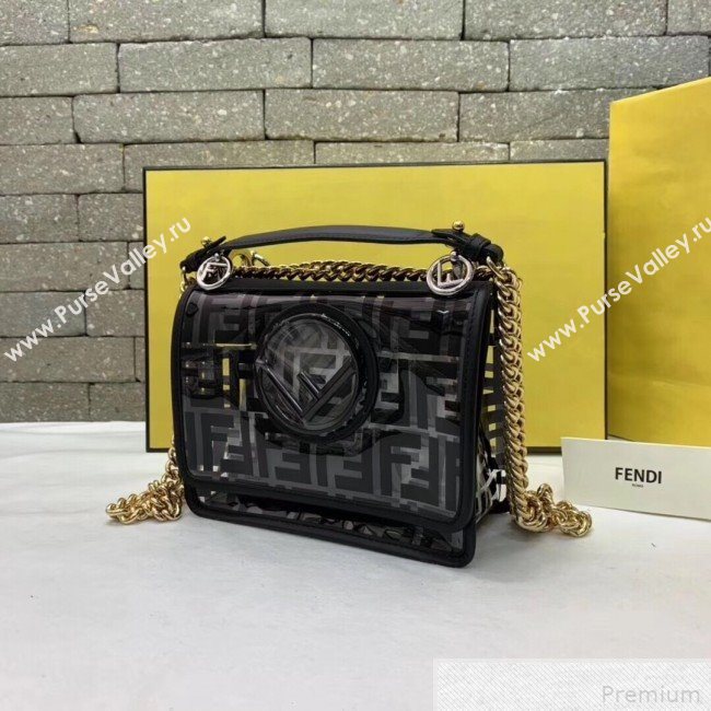 Fendi Kan I F Small Flap Bag Black/Transparent 2019 (AFEI-9041854)