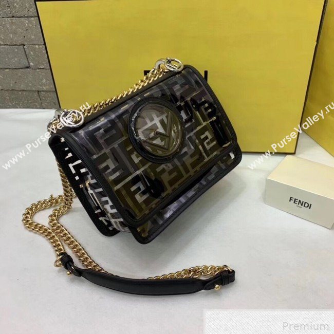 Fendi Kan I F Small Flap Bag Black/Transparent 2019 (AFEI-9041854)