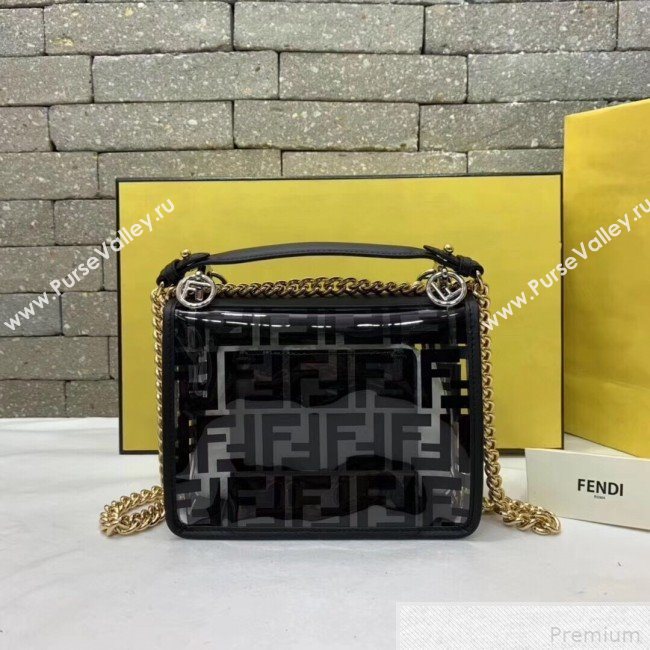 Fendi Kan I F Small Flap Bag Black/Transparent 2019 (AFEI-9041854)
