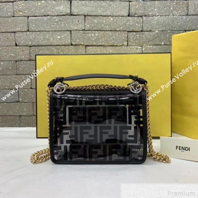 Fendi Kan I F Small Flap Bag Black/Transparent 2019 (AFEI-9041854)