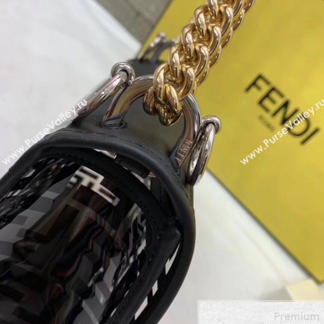 Fendi Kan I F Small Flap Bag Black/Transparent 2019 (AFEI-9041854)