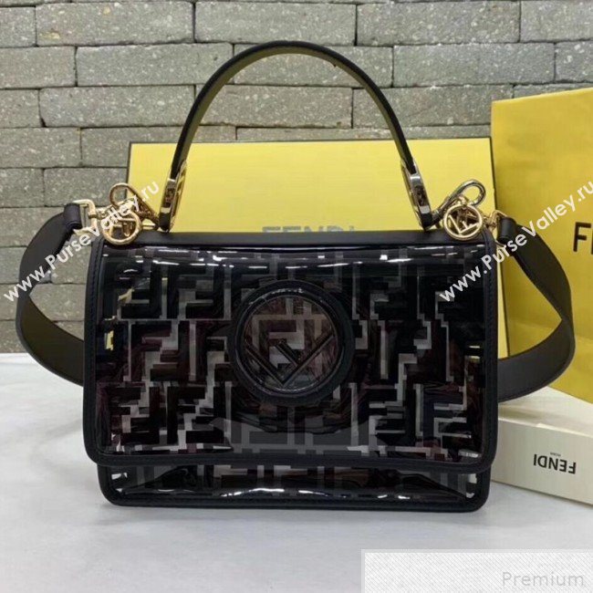 Fendi Kan I F Flap Bag Black/Transparent 2019 (AFEI-9041855)