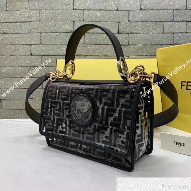 Fendi Kan I F Flap Bag Black/Transparent 2019 (AFEI-9041855)