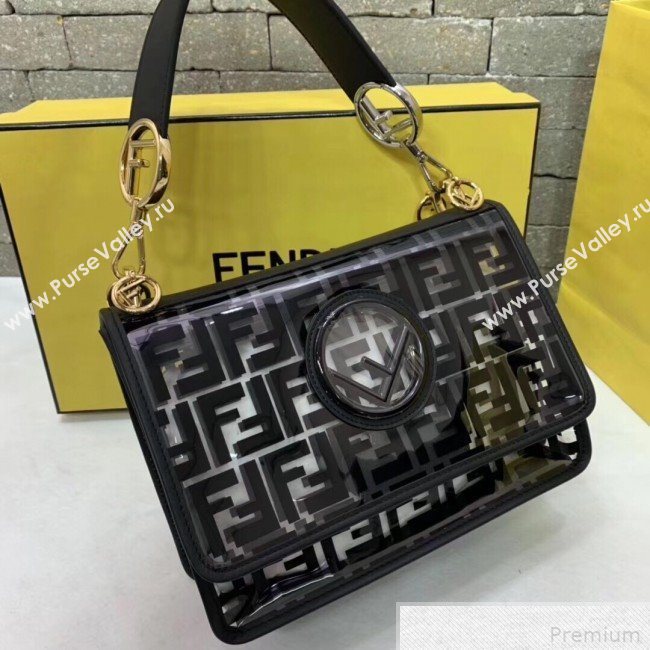Fendi Kan I F Flap Bag Black/Transparent 2019 (AFEI-9041855)