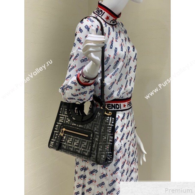 Fendi Runaway Shopper Tote Bag Black/Transparent 2019 (AFEI-9041856)