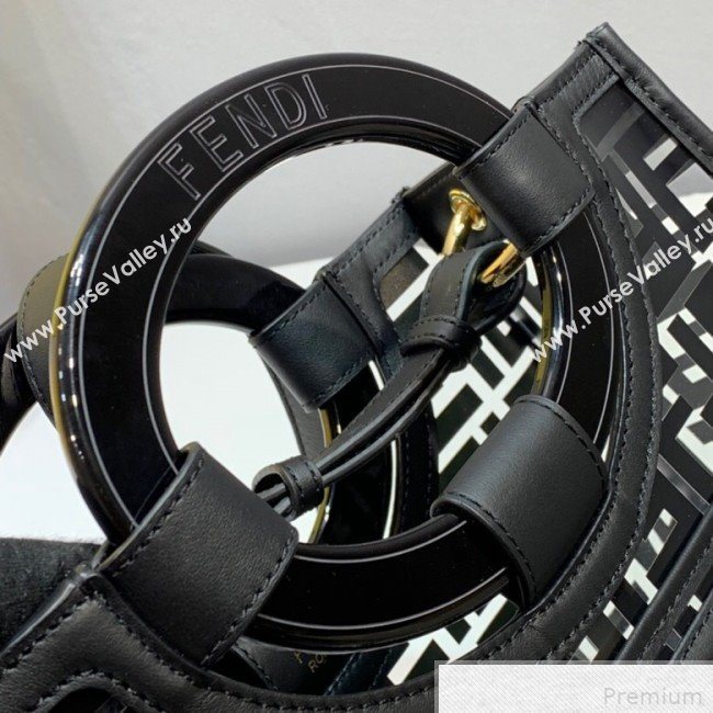Fendi Runaway Shopper Tote Bag Black/Transparent 2019 (AFEI-9041856)