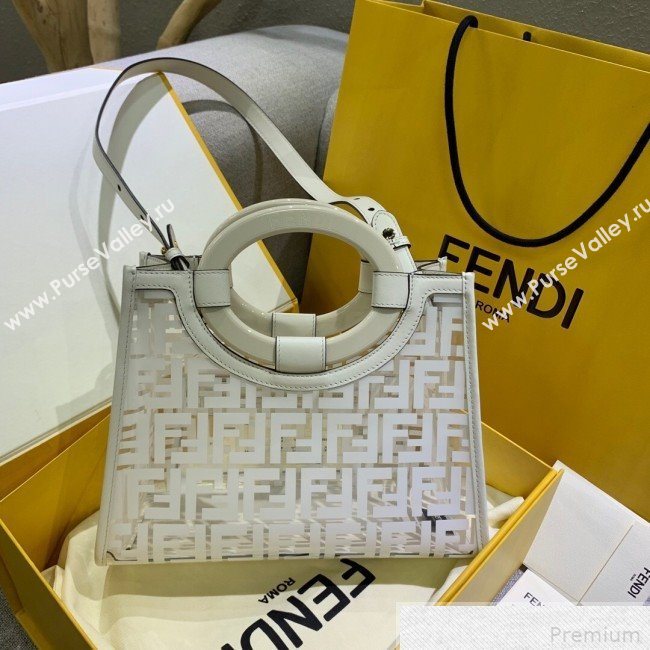 Fendi Runaway Shopper Tote Bag White/Transparent 2019 (AFEI-9041857)