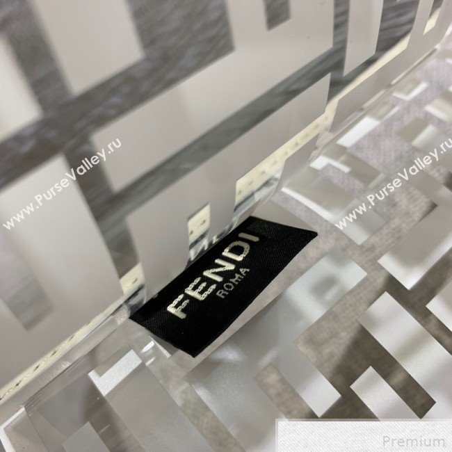 Fendi Medium Runaway Shopper Tote Bag White/Transparent 2019 (AFEI-9041859)