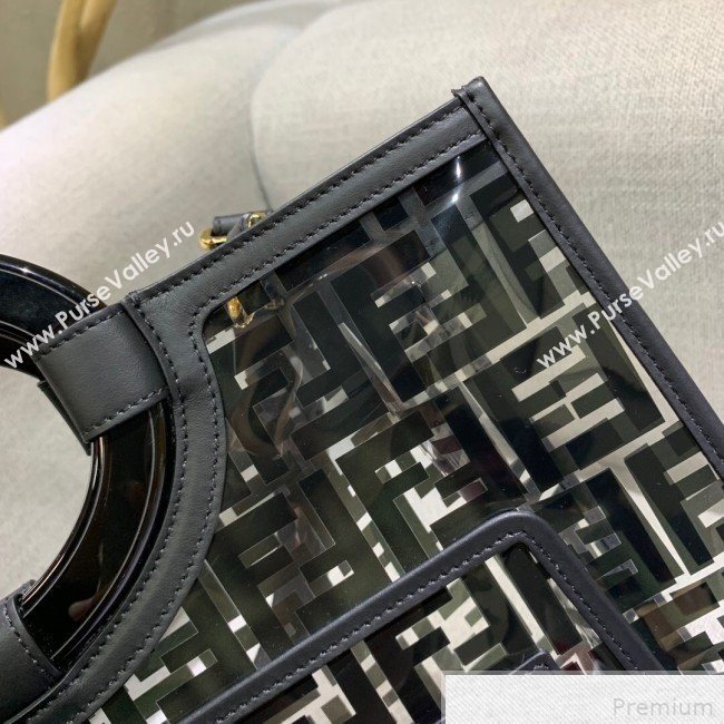 Fendi Medium Runaway Shopper Tote Bag Black/Transparent 2019 (AFEI-9041858)