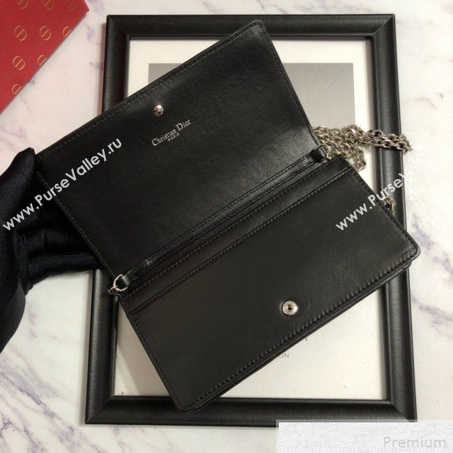 Dior Lady Dior Leather Clutch with Chain Black (BFS-9041901)