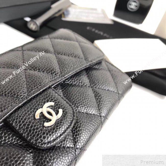 Chanel Classic Long Wallet in Grained Leather Black/Red (YD-9042618)