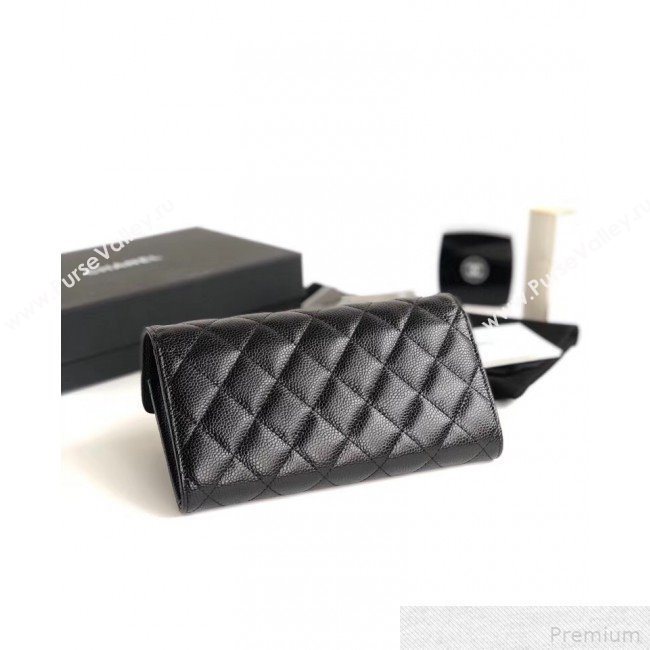 Chanel Classic Long Wallet in Grained Leather Black/Red (YD-9042618)