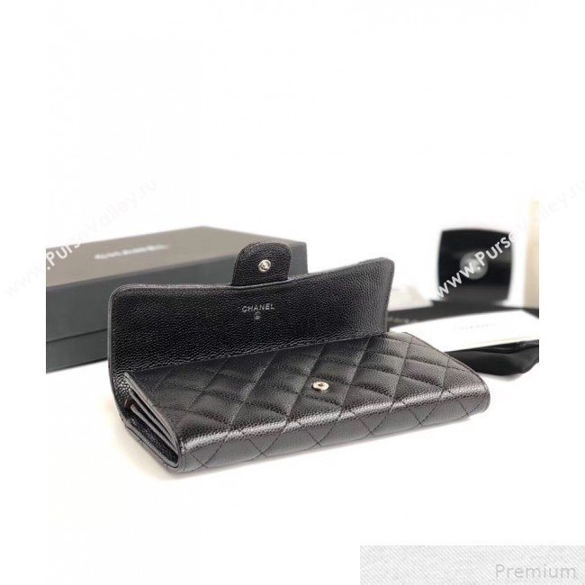 Chanel Classic Long Wallet in Grained Leather Black/Red (YD-9042618)